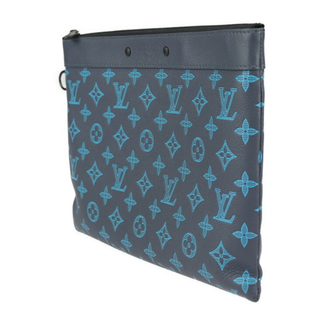 Louis Vuitton Navy Leather Clutch Bag Handbag Pochette Pouch (Pre-Owned) - women/handbags/clutches