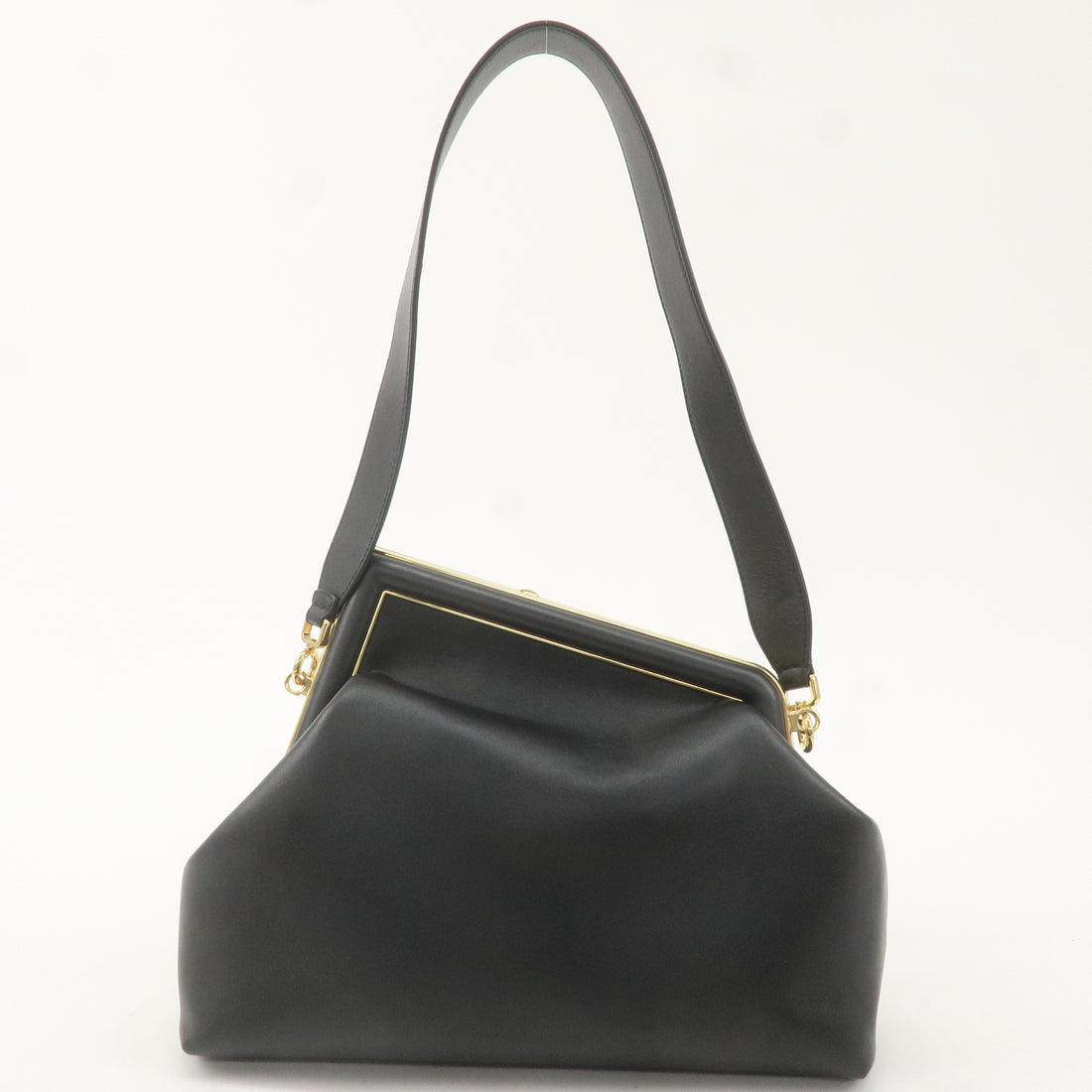 FENDI Leather First Medium 2Way Clutch Shoulder Bag Black 8BL127 - Handbags, Wallets & Cases