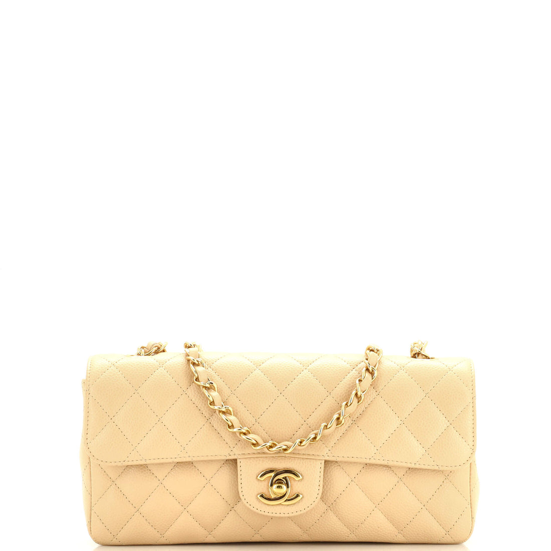 CHANEL Classic Single Flap Bag Quilted Caviar East West - Handbag & Wallet Accessories