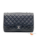 Chanel Classic Single Flap Jumbo Black Caviar Silver - Handbag & Wallet Accessories