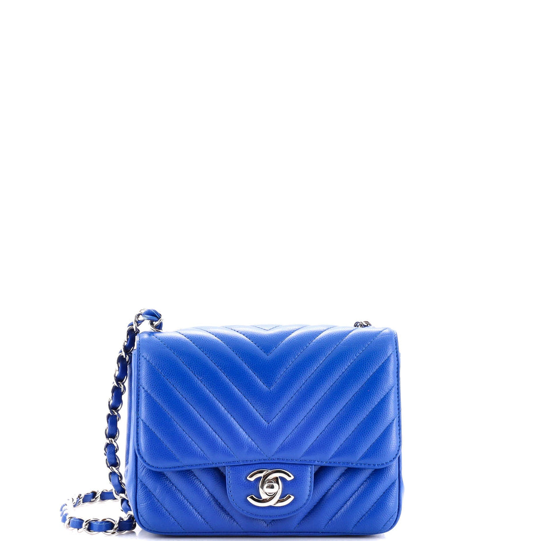 CHANEL Square Classic Single Flap Bag Chevron Caviar Mini - Handbag & Wallet Accessories