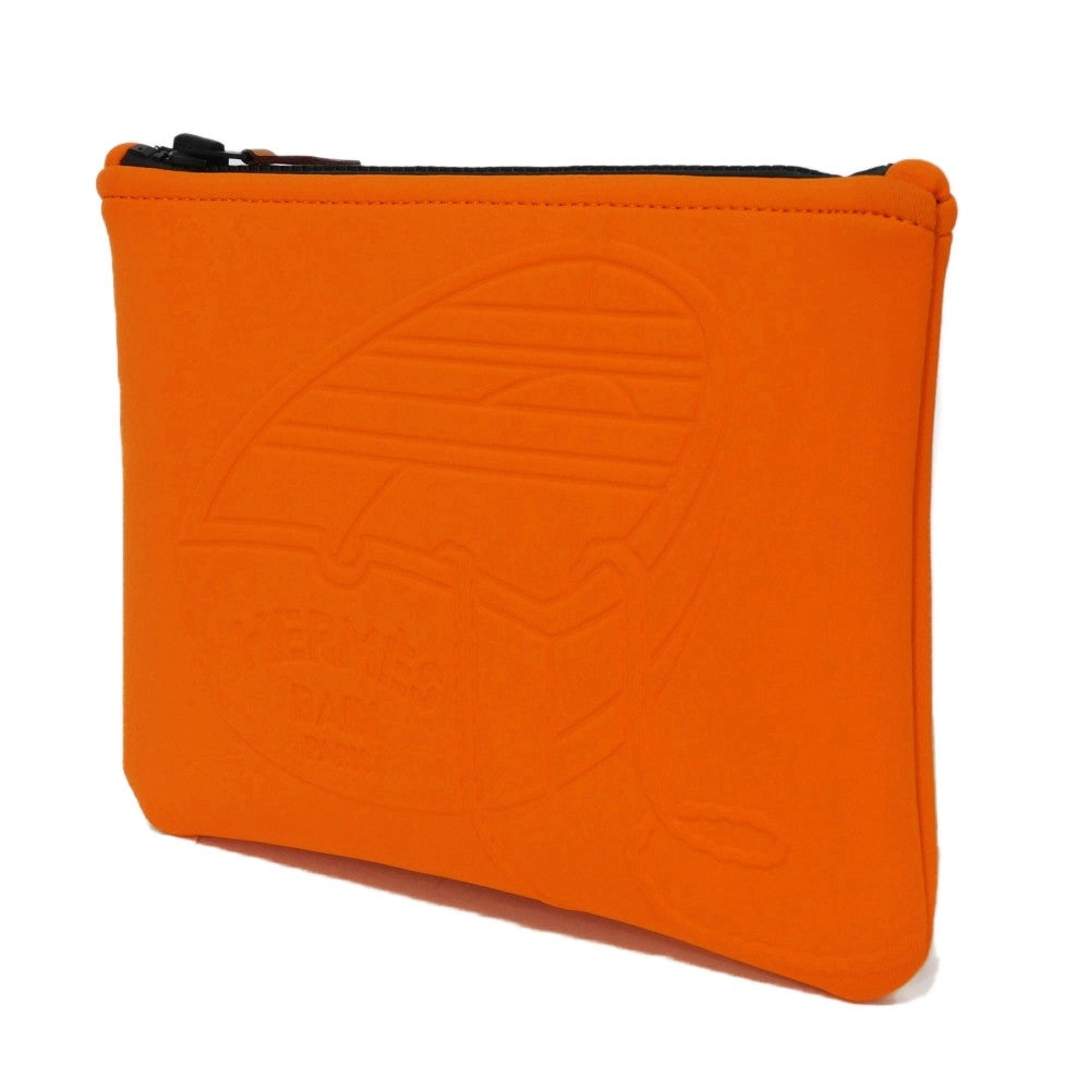 HERMES Clutch bag Polyamide (80%) x Elastane (20%) Orange Pierre Peron Neoban Thalassa PM Women(Unisex) Used - Bag