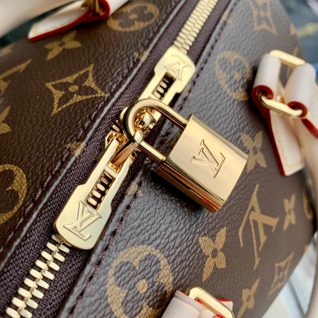 Louis Vuitton Speedy Bandouli¨¨re 20 Monogram Beige Strap - 20.5 x 13.5 x 12.0 cm