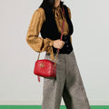 (WMNS) Gucci GG Marmont Gold Logo Leather Chain Small Red Classic Shoulder Messenger Bag 447632-DTD1T-6433 - Shoulder Bags - 2