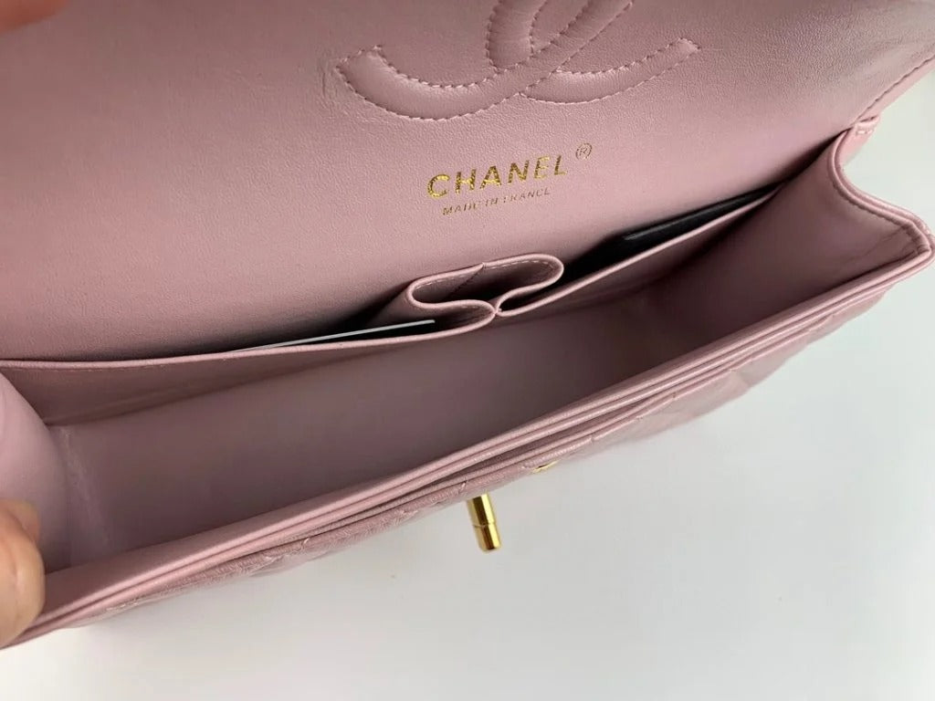 Chanel Classic Double Flap 25 Shoulder Bag Iridescent Pink - Bag