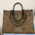 Louis Vuitton On The Go MM Coated Canvas Tote Bag,Brown - Handbags