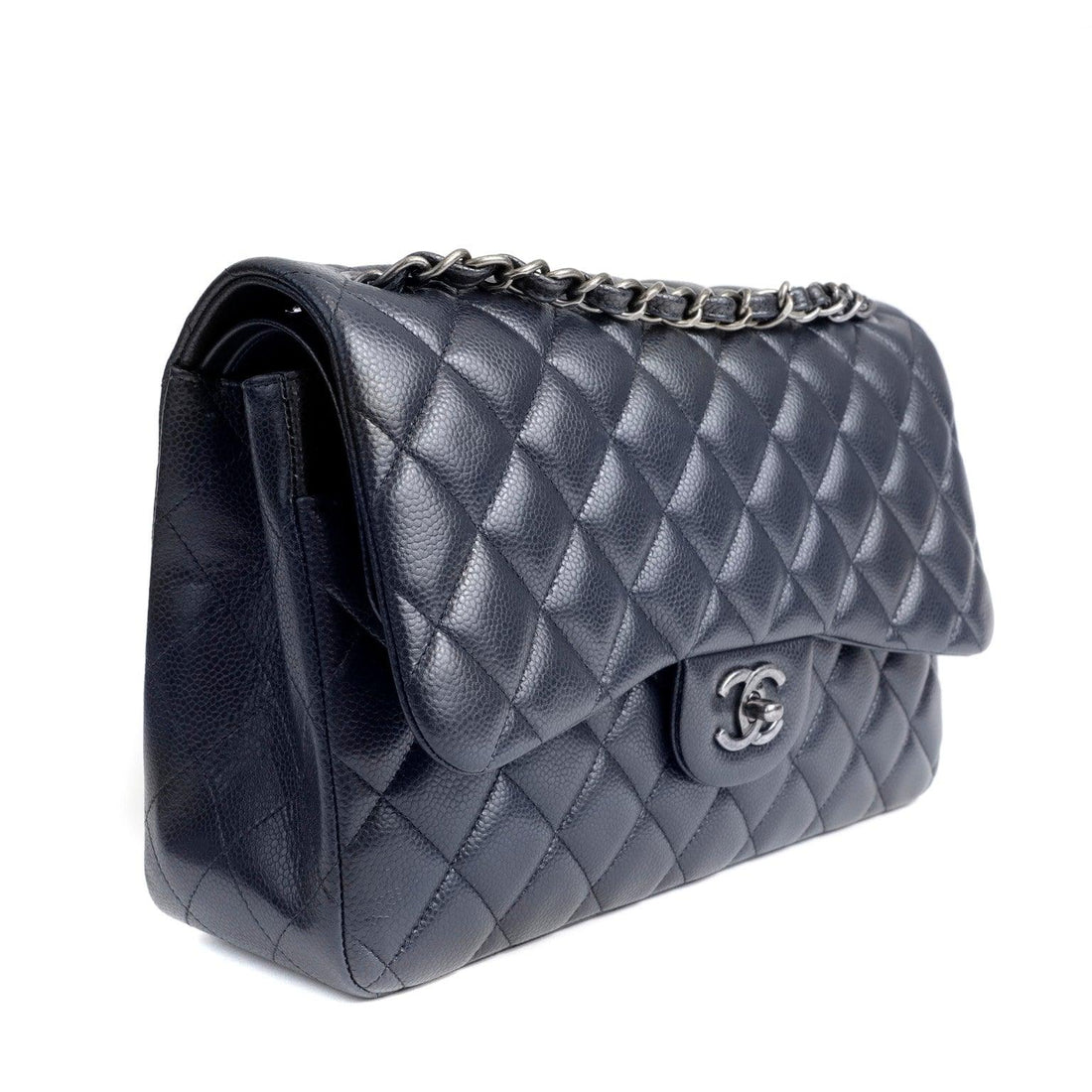 Chanel Navy Caviar Jumbo Classic - BAGS