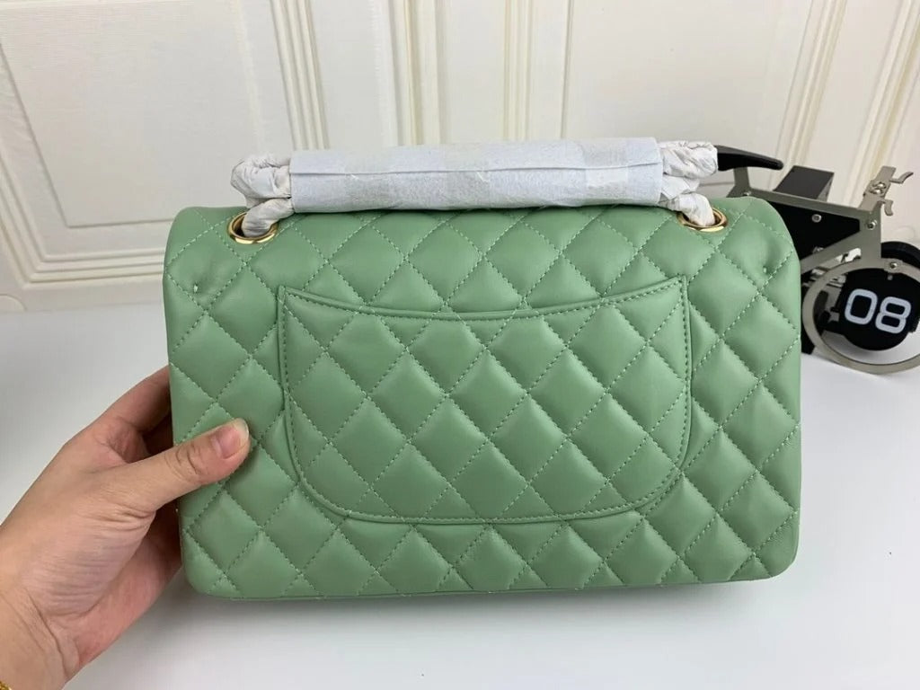 Chanel Classic Double Flap 25 Shoulder Bag Emerald Green - Bag
