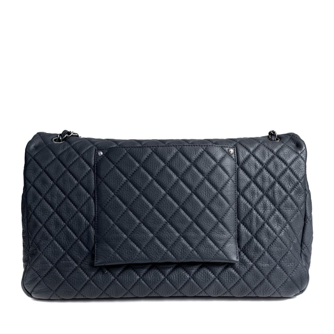 Chanel Navy XXL Classic w/ Gunmetal Hardware - BAGS
