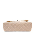 Chanel Gingham Cloth Maxi Classic w/ Silver Hardware - BAGS - 4
