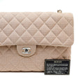 Chanel Gingham Cloth Maxi Classic w/ Silver Hardware - BAGS - 6
