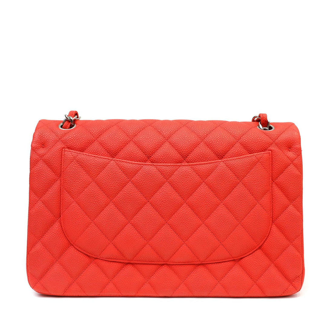 Chanel Salmon Brushed Caviar Jumbo Classic Double Flap Bag - Handbags