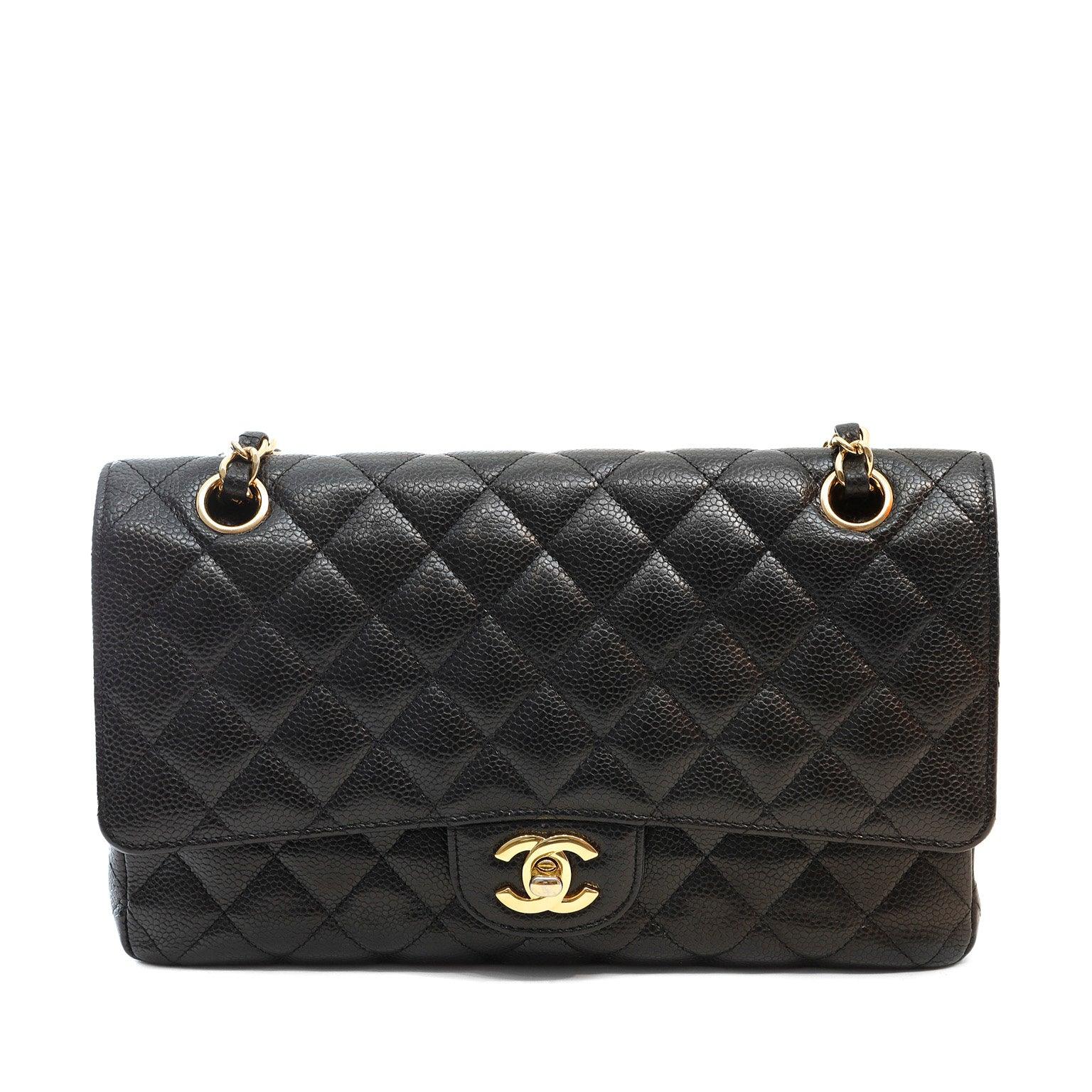 Chanel Black Caviar Medium Classic w/ Gold Hardware - BAGS - 4