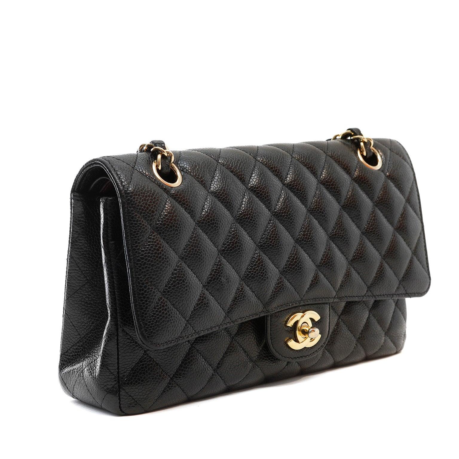 Chanel Black Caviar Medium Classic w/ Gold Hardware - BAGS