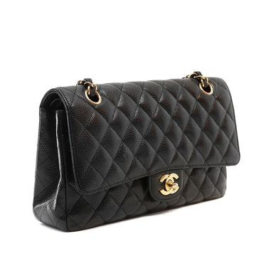 Chanel Black Caviar Medium Classic w/ Gold Hardware - BAGS