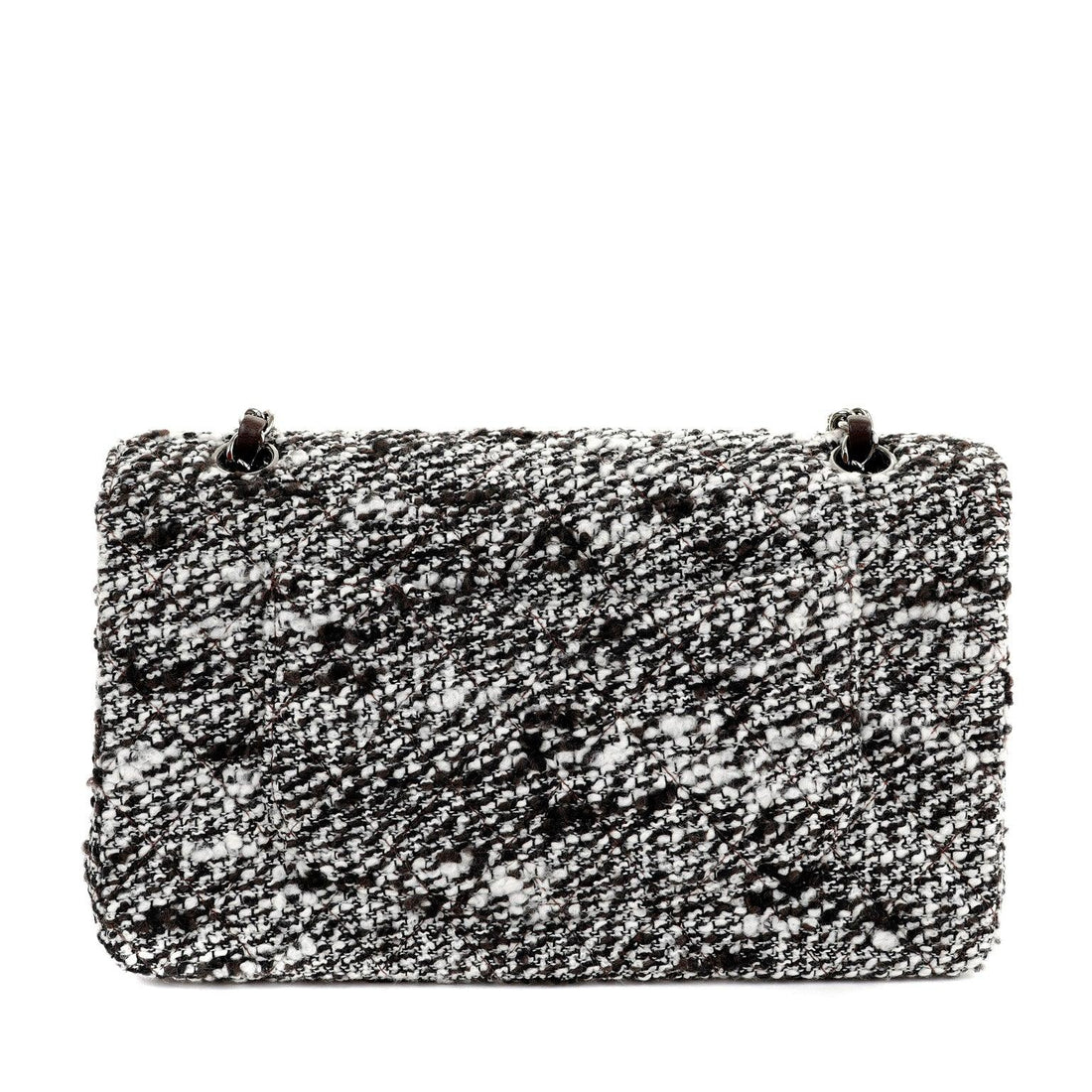 Chanel Coffee Tweed Runway Medium Classic w/ Silver Hardware - BAGS