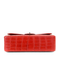Chanel Red Crocodile Jumbo Classic with Silver Hardware - Handbags - 3