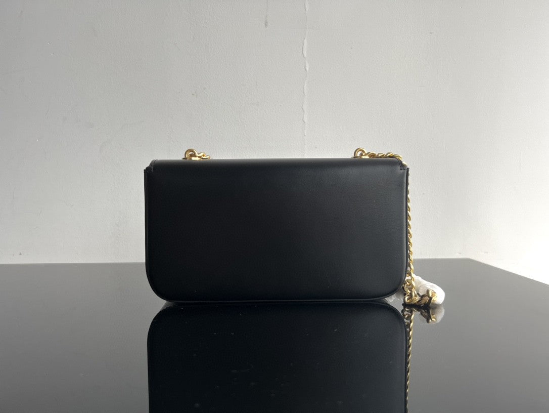 Celine CLASSIC TRIOMPHE 20 BLACK CALFSKIN GOLD HARDWARE - bag