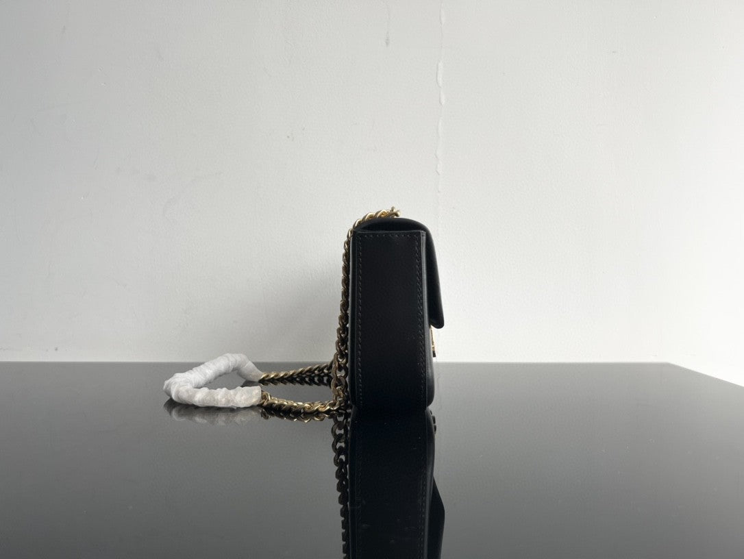 Celine CLASSIC TRIOMPHE 20 BLACK CALFSKIN GOLD HARDWARE - bag