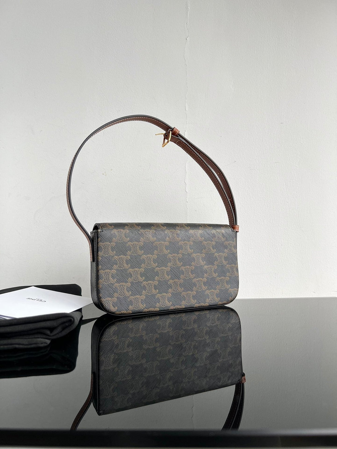 Celine CLASSIC TRIOMPHE 20 BROWN MONOGRAM CALFSKIN - bag
