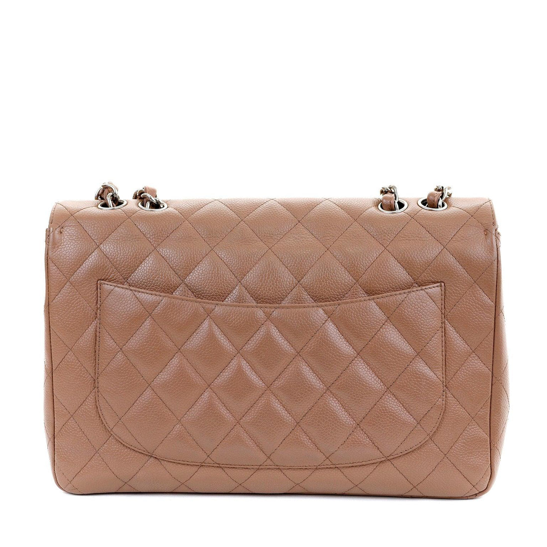 Chanel Caramel Caviar Jumbo Classic w/ Silver Hardware - BAGS