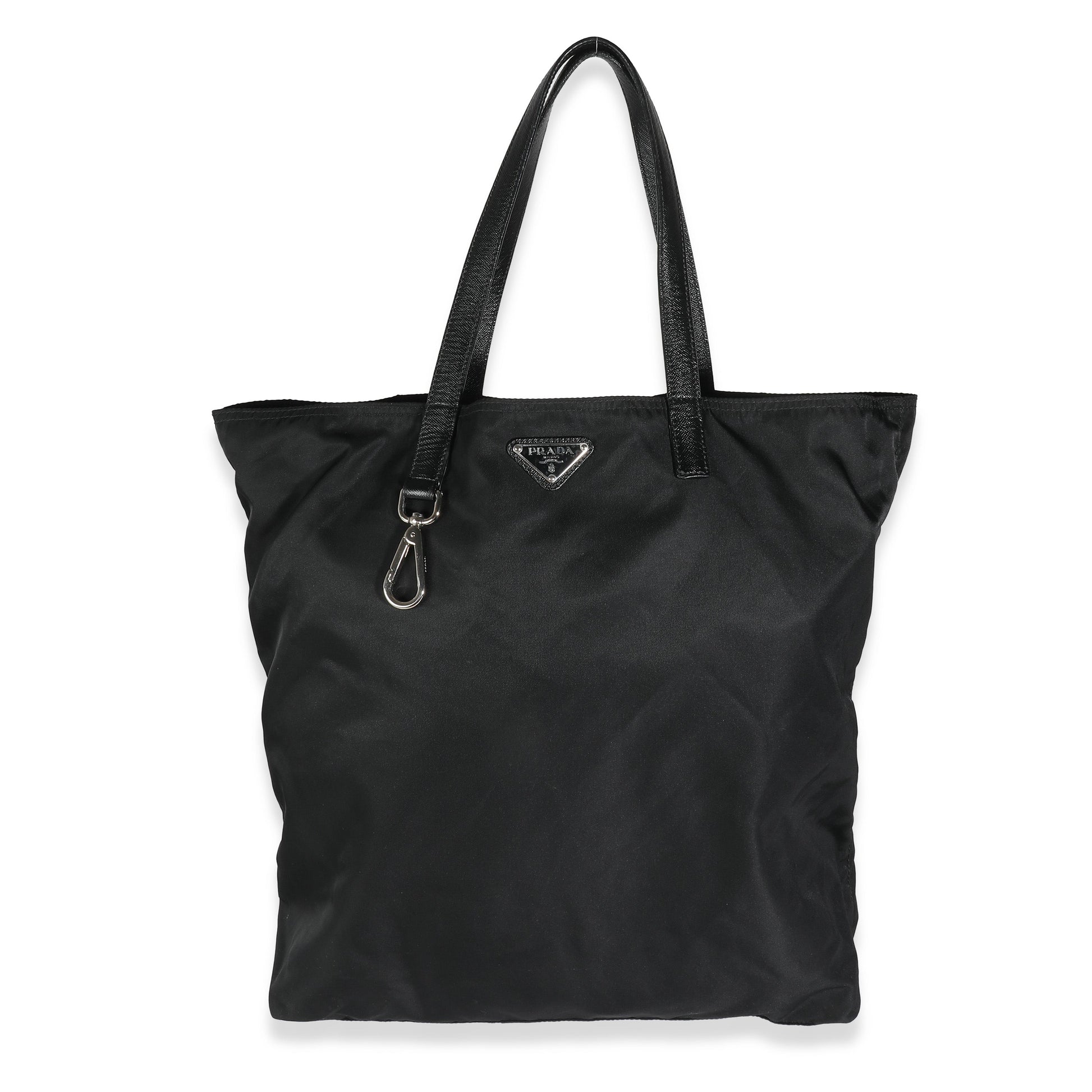 PRADA Black Nylon Logo Shopper Tote - Prada