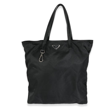 PRADA Black Nylon Logo Shopper Tote - Prada