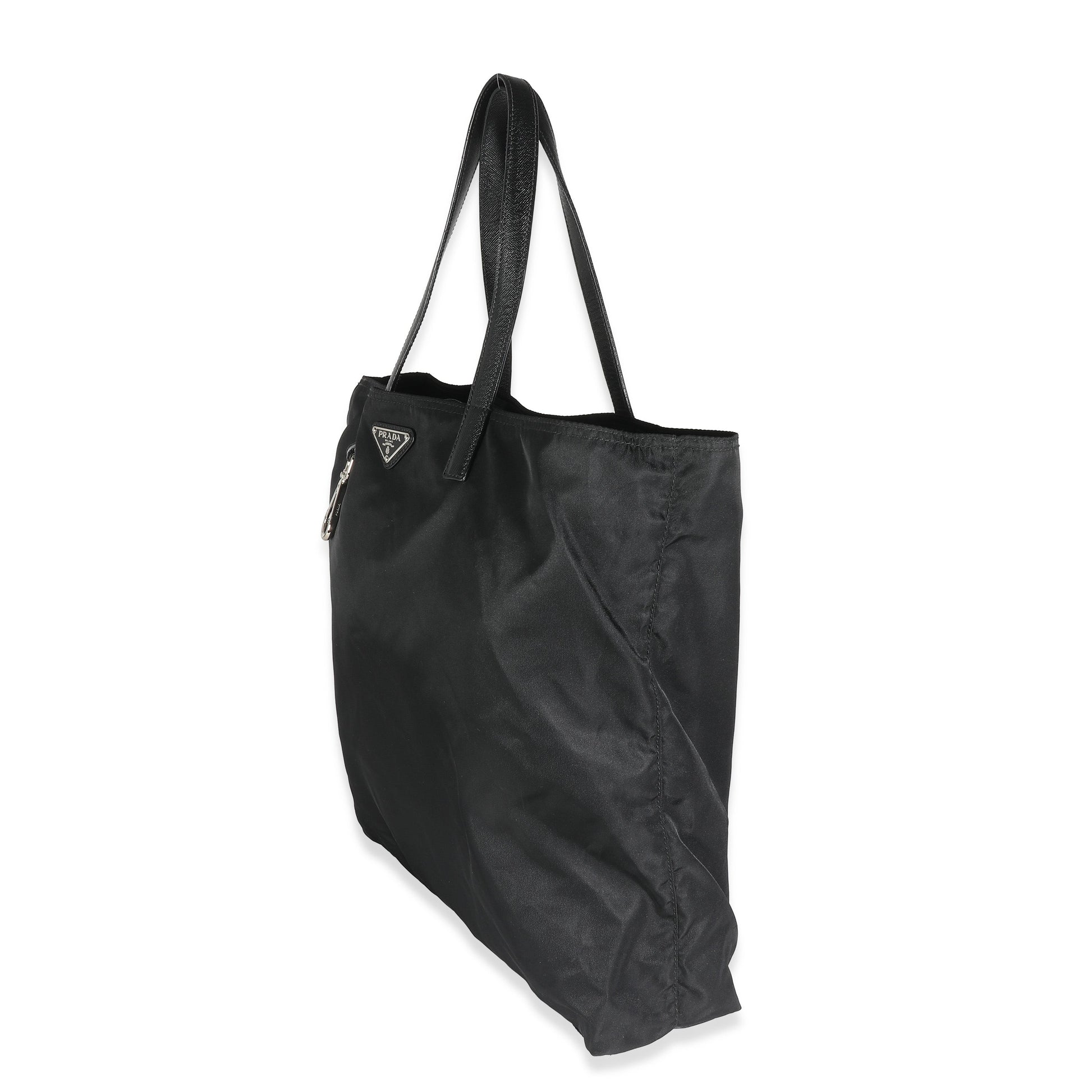 PRADA Black Nylon Logo Shopper Tote - Prada - 4