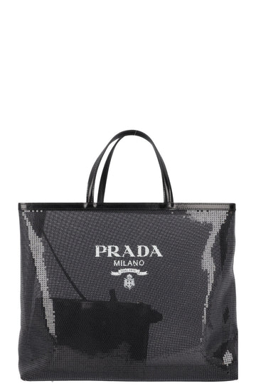 PRADA Tote Sequined Mesh Black - Handbag & Wallet Accessories