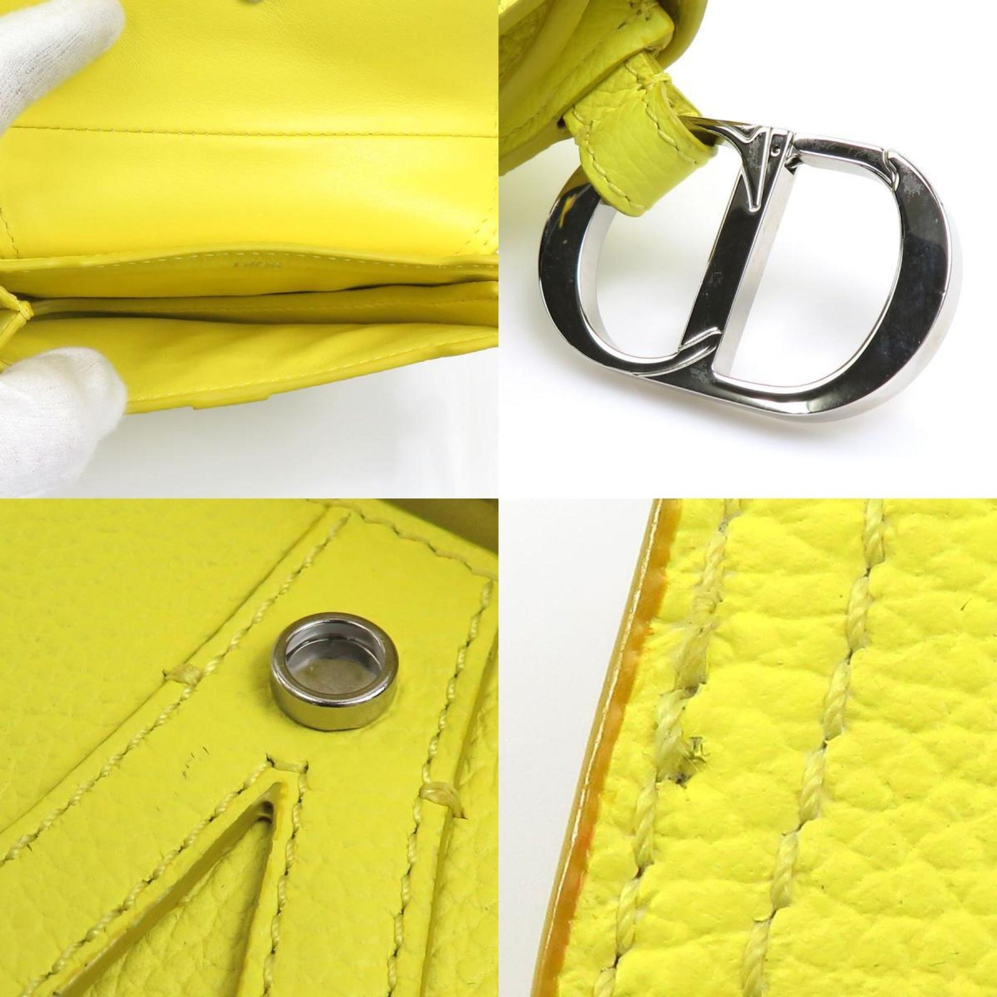 Yellow Leather Clutch Bag - Handbags, Wallets & Cases - 4