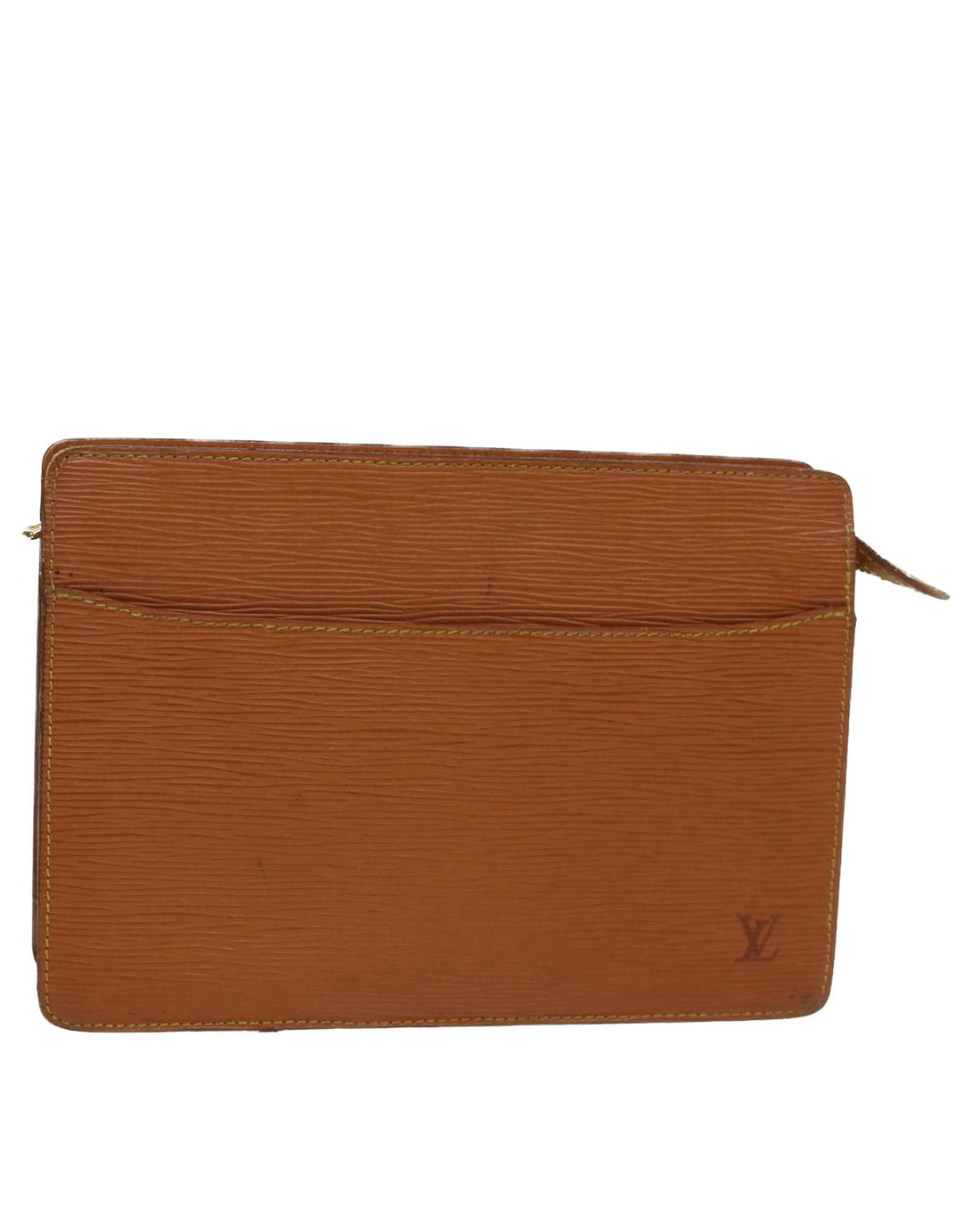 Brown Epi Leather Clutch Bag with Metal Fittings - Handbags, Wallets & Cases