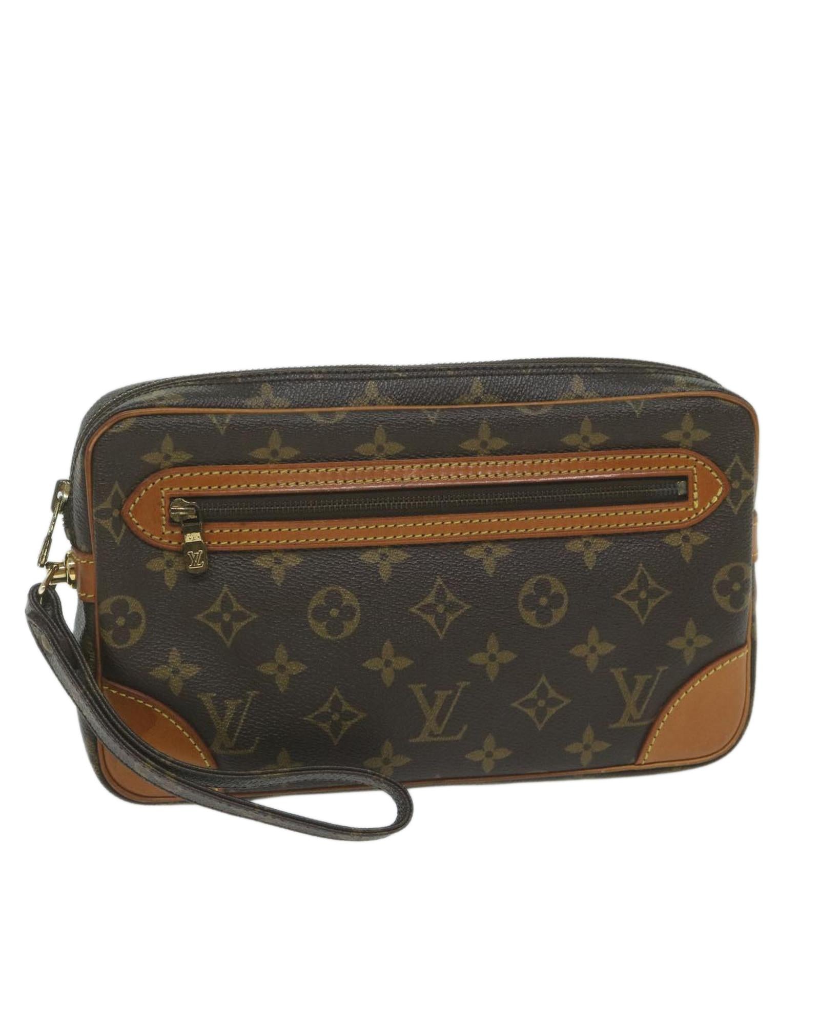 Monogram Canvas Clutch Bag with Dust Bag - French Made - Handbag & Wallet Accessories