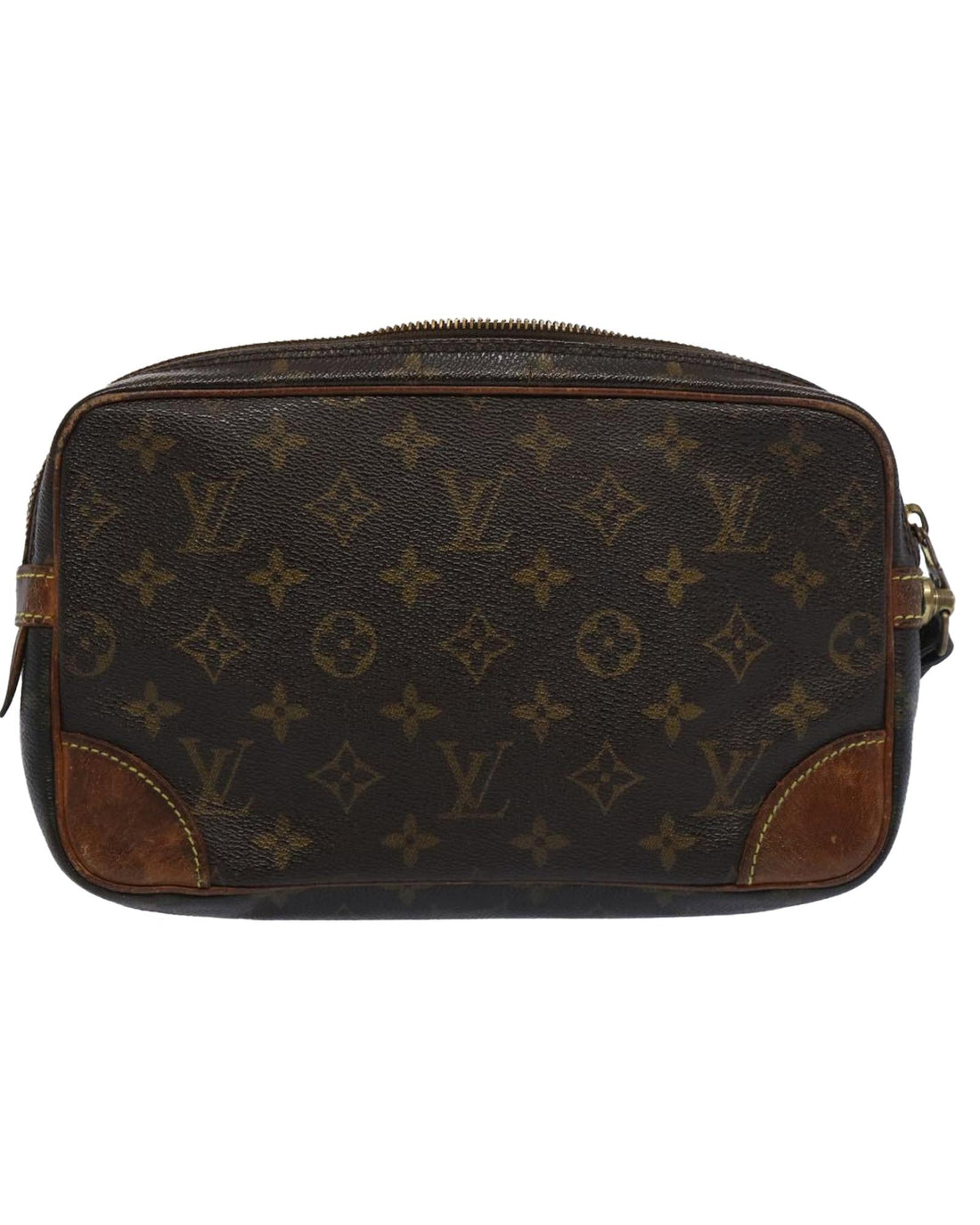 Monogram Canvas Clutch Bag with Dragonne Strap and Zipper Closure - Handbag & Wallet Accessories