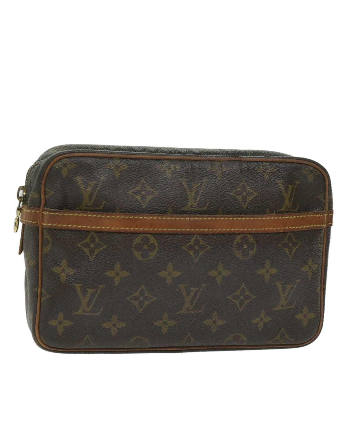 Monogram Canvas Clutch Bag with Scratches and Peeling France (ac2594) - Handbag & Wallet Accessories