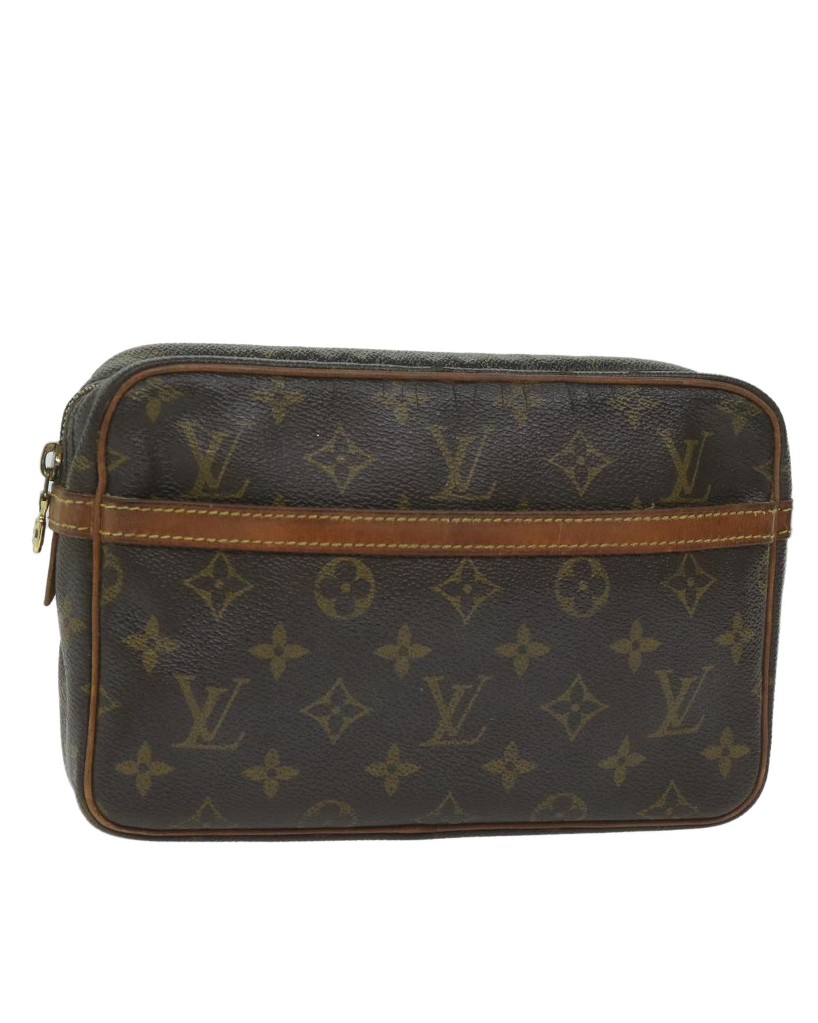 Monogram Canvas Clutch Bag with Scratches and Peeling France (ac2594) - Handbag & Wallet Accessories