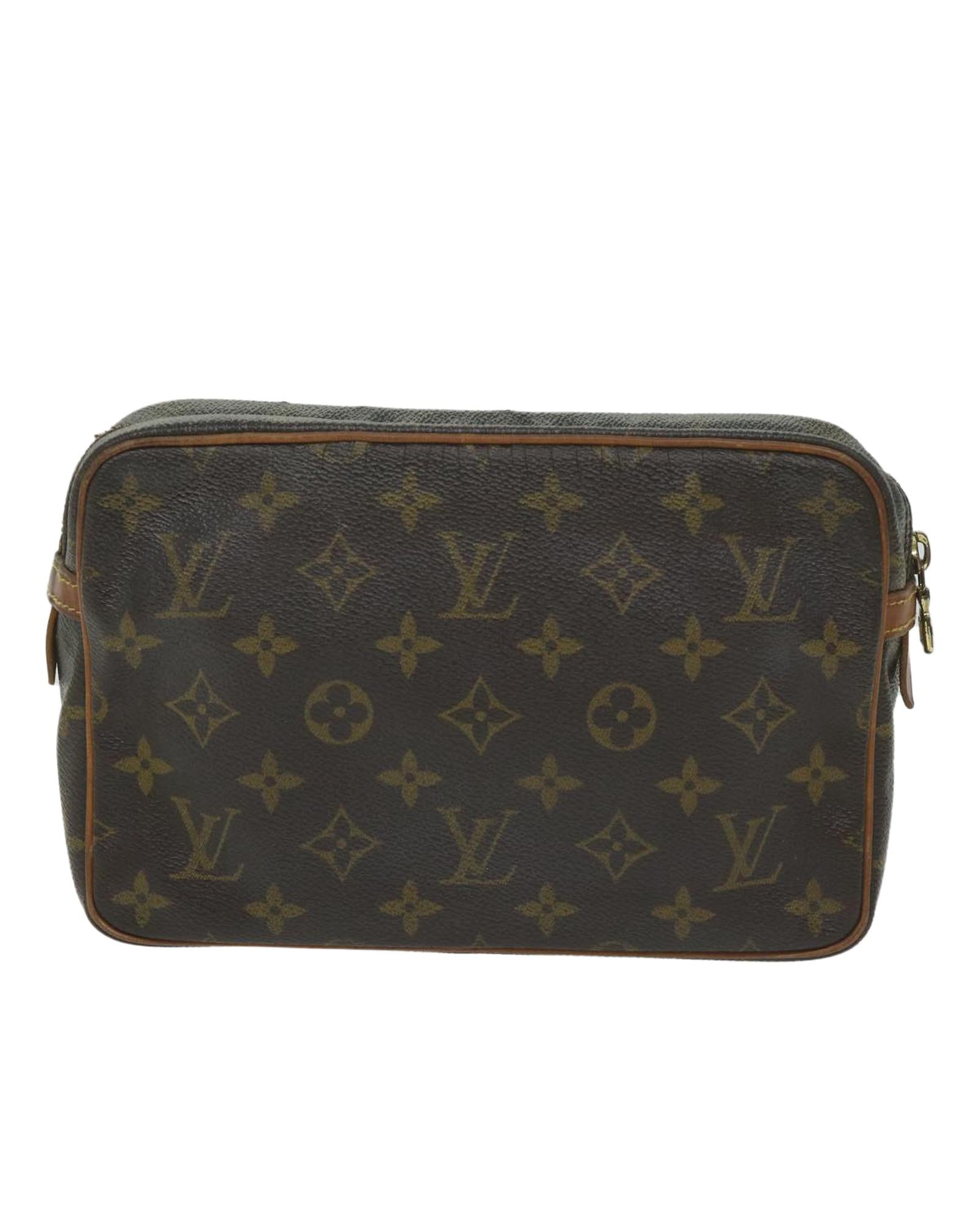 Monogram Canvas Clutch Bag with Scratches and Peeling France (ac2594) - Handbag & Wallet Accessories - 2