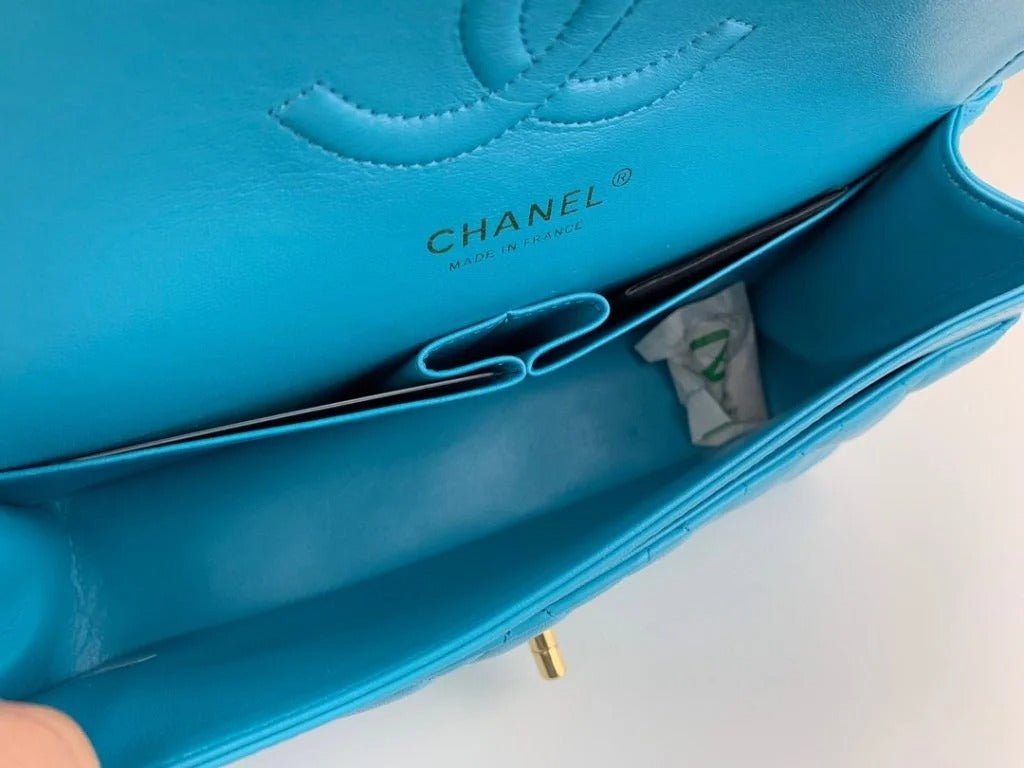 Chanel Classic Double Flap 25 Shoulder Bag Light Blue - Bag