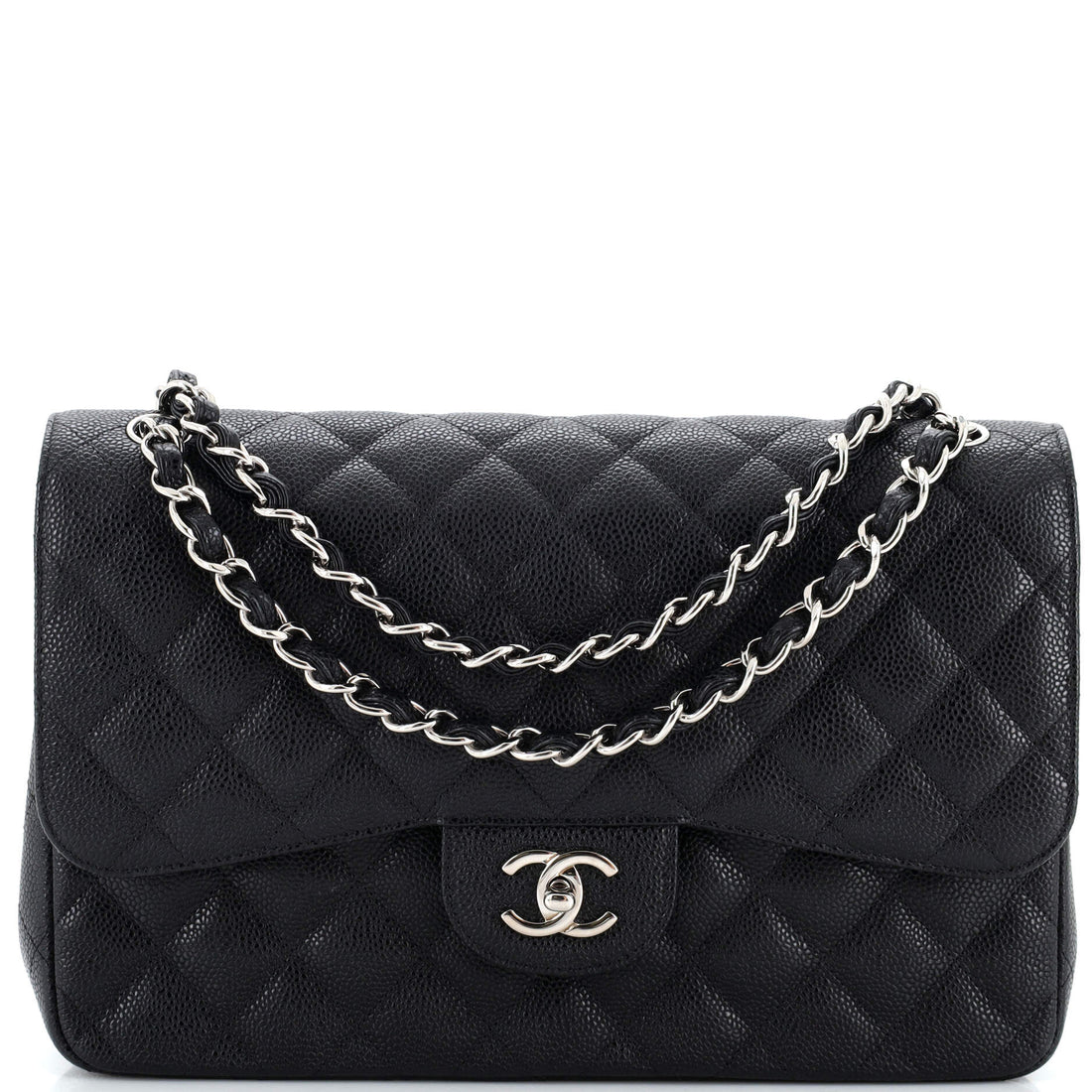 CHANEL Classic Double Flap Bag Quilted Caviar Jumbo - Handbag & Wallet Accessories