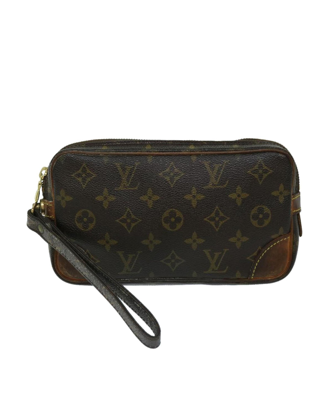 Monogram Canvas Clutch Bag with Dragonne Strap - Handbags, Wallets & Cases
