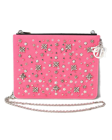 Canvas Chain Shoulder Bag/Clutch/Pouch in Pink/Black by Dior - Handbags, Wallets & Cases