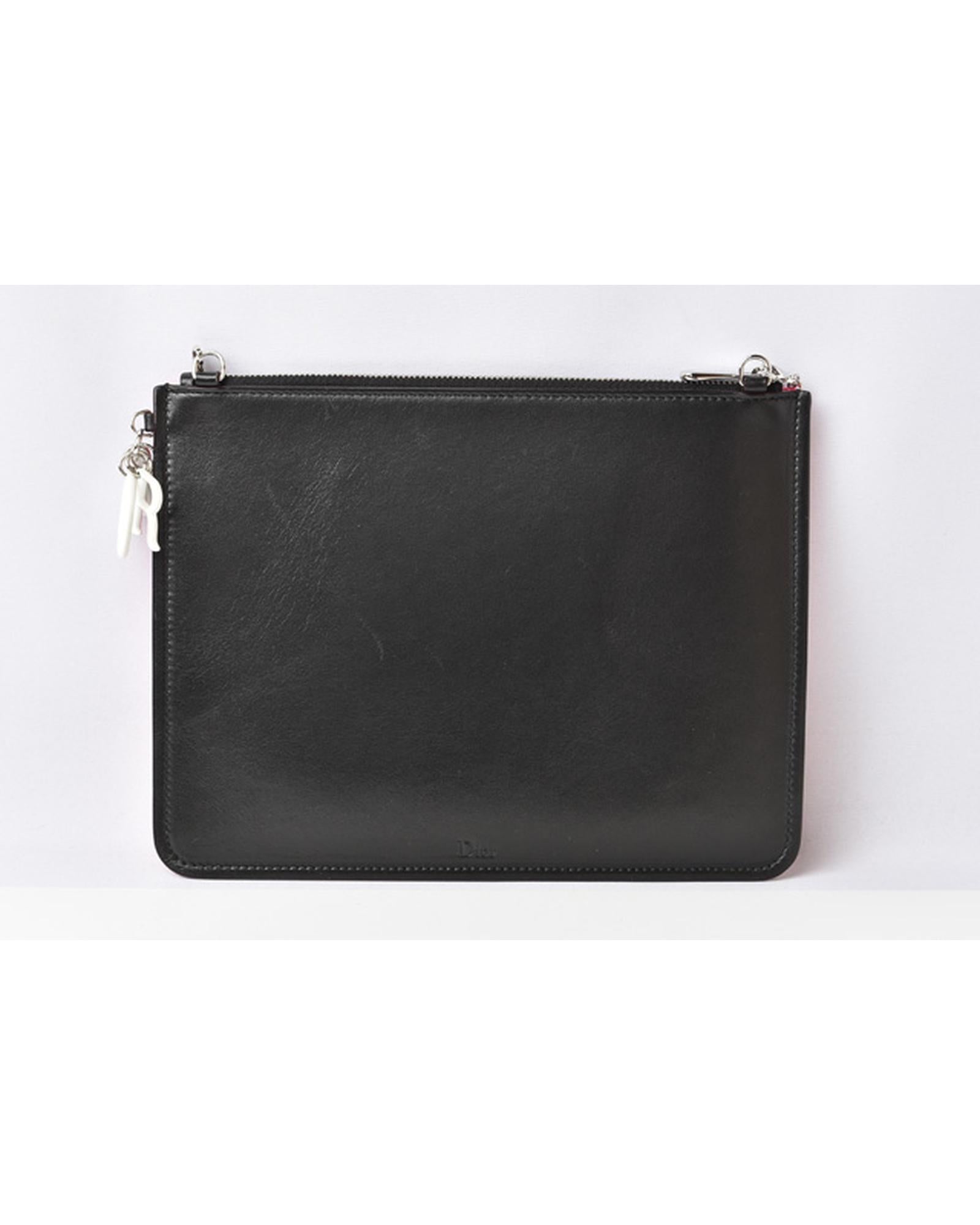 Canvas Chain Shoulder Bag/Clutch/Pouch in Pink/Black by Dior - Handbags, Wallets & Cases - 8