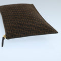 Fendi Zucchino Brown Canvas Clutch Bag () - Handbags, Wallets & Cases - 4