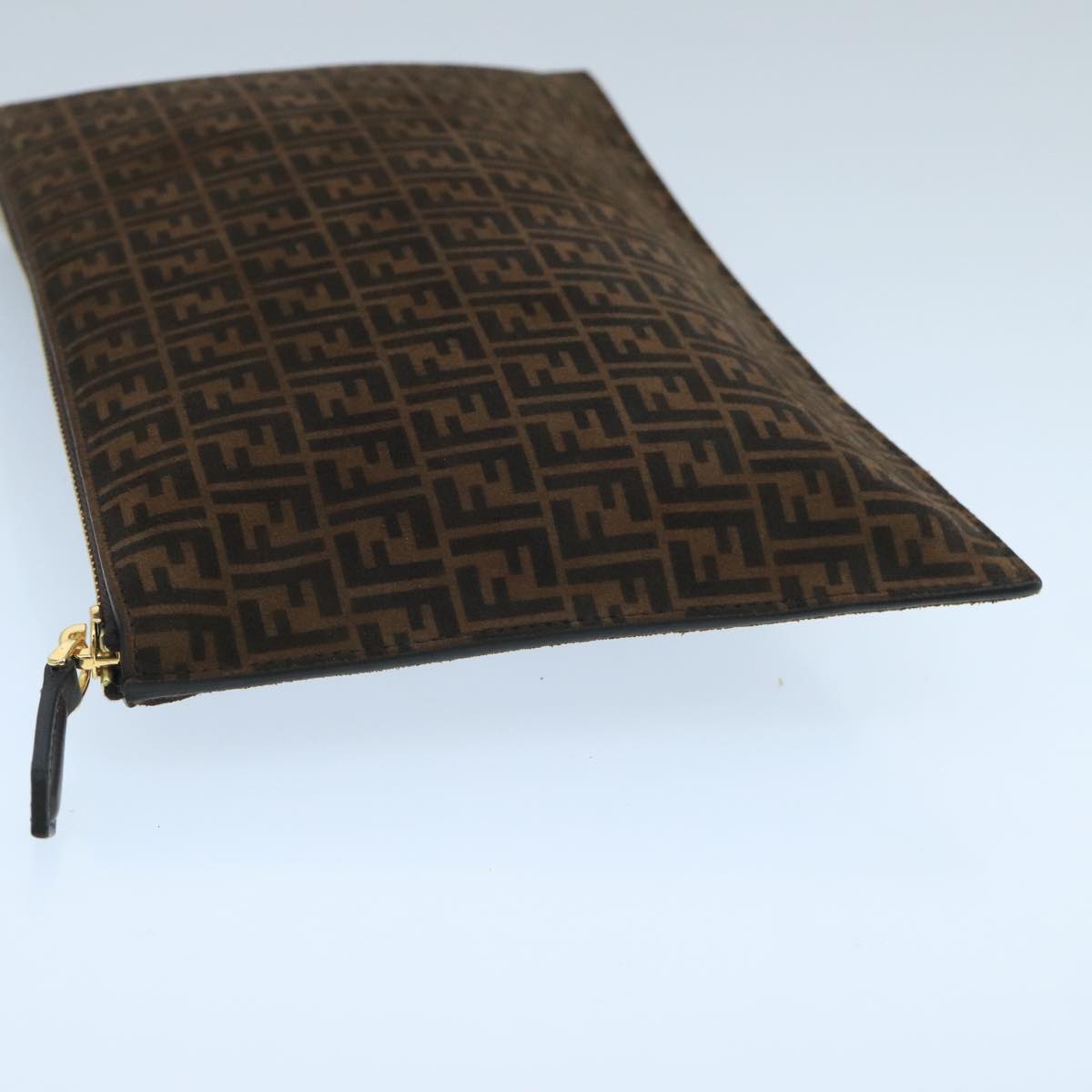 Fendi Zucchino Brown Canvas Clutch Bag () - Handbags, Wallets & Cases - 4