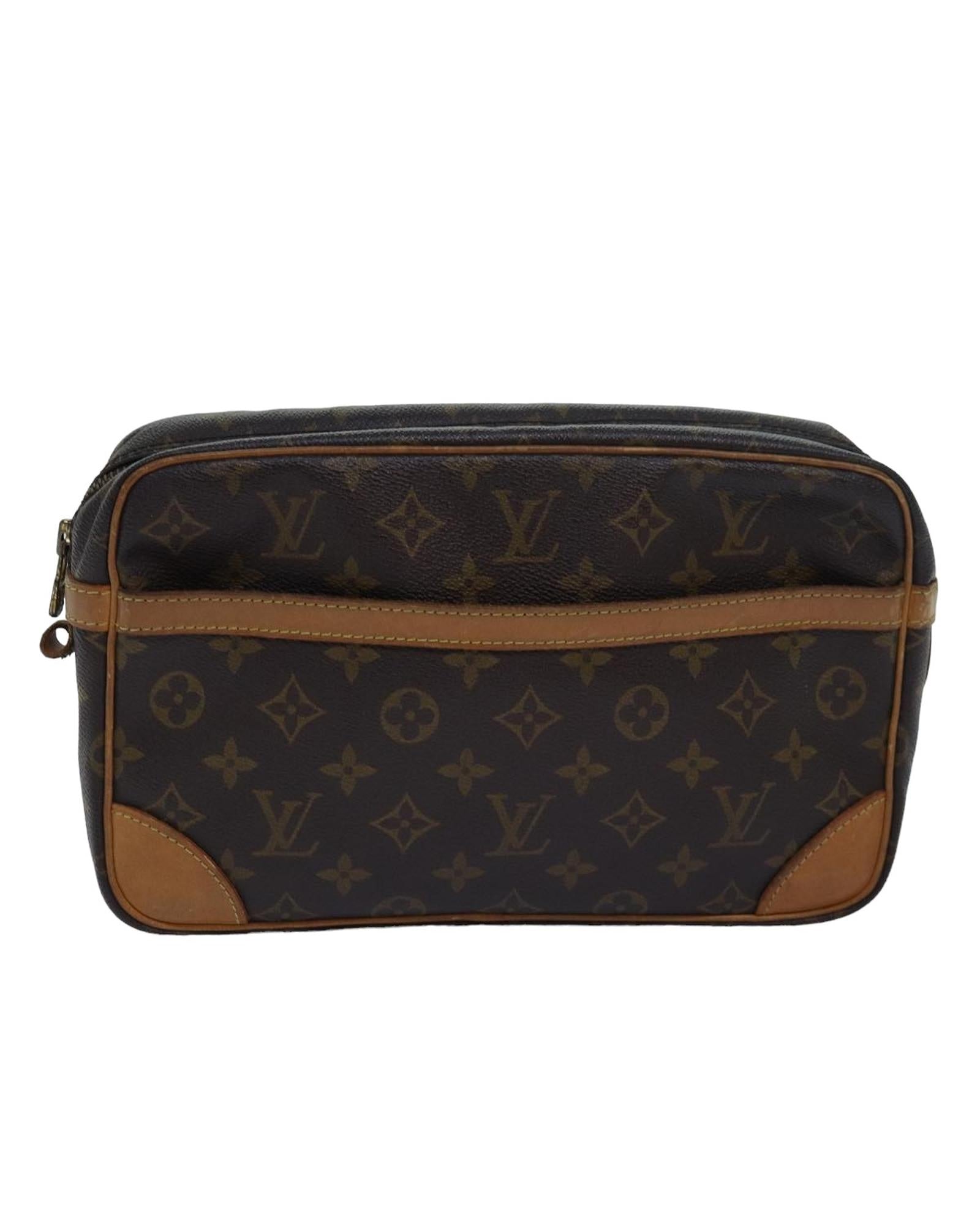 Monogram Canvas Clutch Bag with Compartment - Handbags, Wallets & Cases