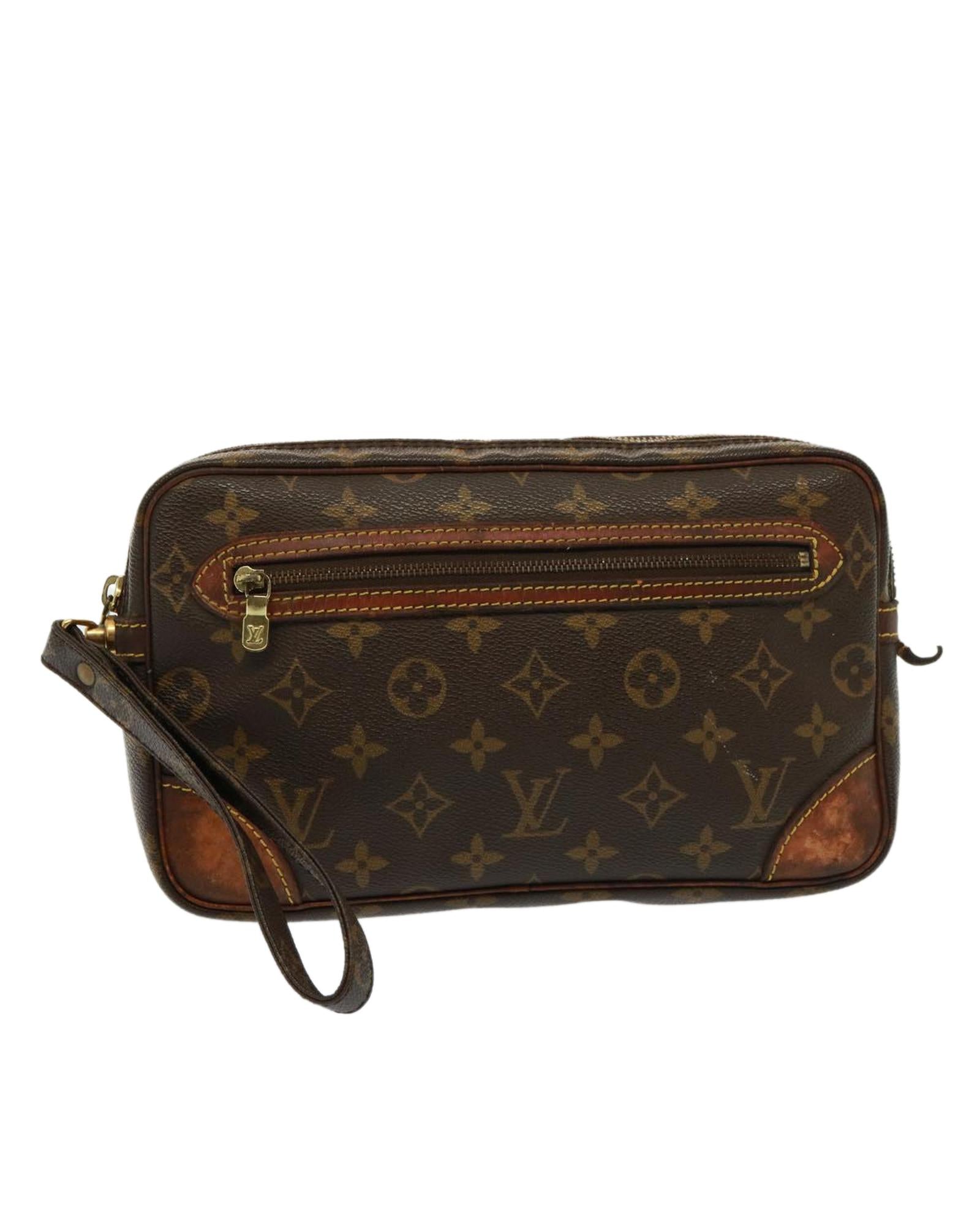 Monogram Canvas Clutch Bag with Zip Closure - Handbags, Wallets & Cases