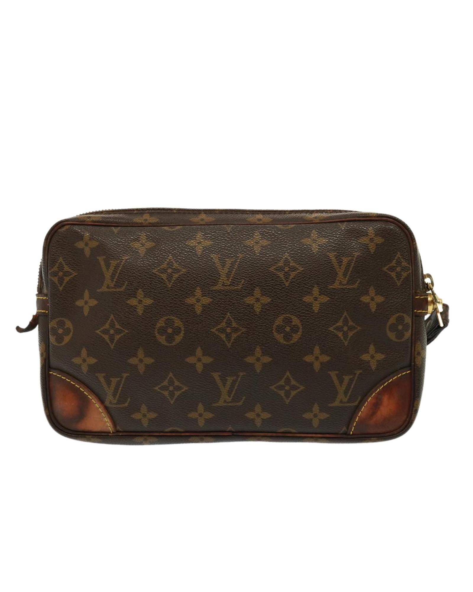Monogram Canvas Clutch Bag with Zip Closure - Handbags, Wallets & Cases - 2