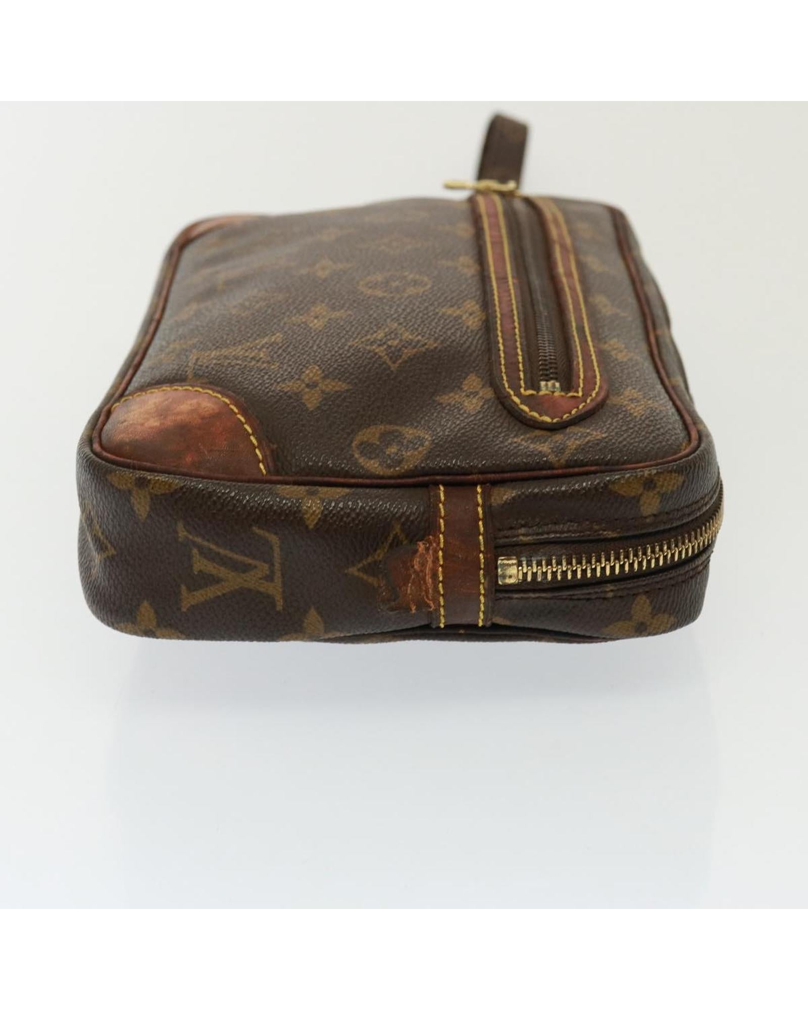 Monogram Canvas Clutch Bag with Zip Closure - Handbags, Wallets & Cases - 3
