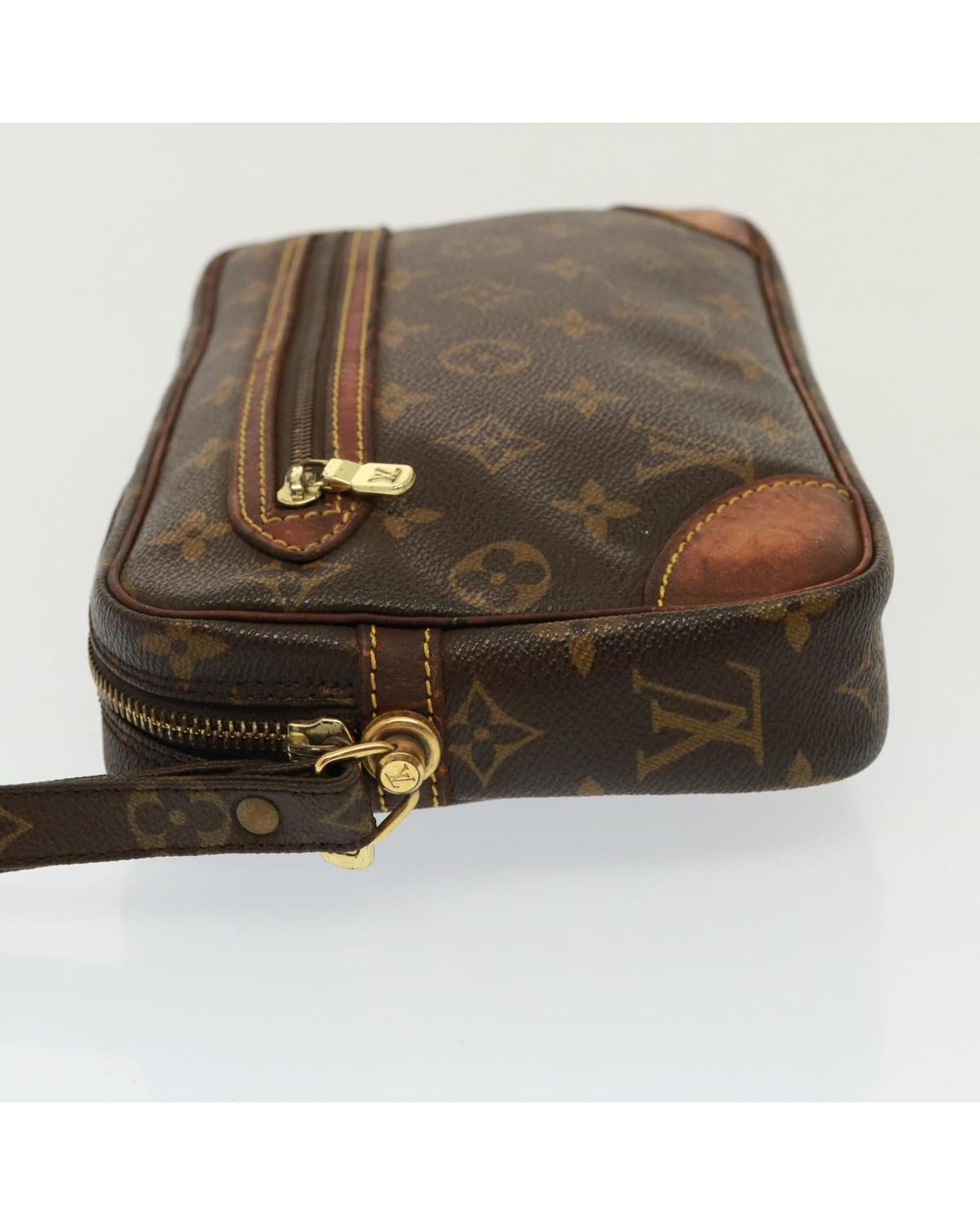 Monogram Canvas Clutch Bag with Zip Closure - Handbags, Wallets & Cases - 4