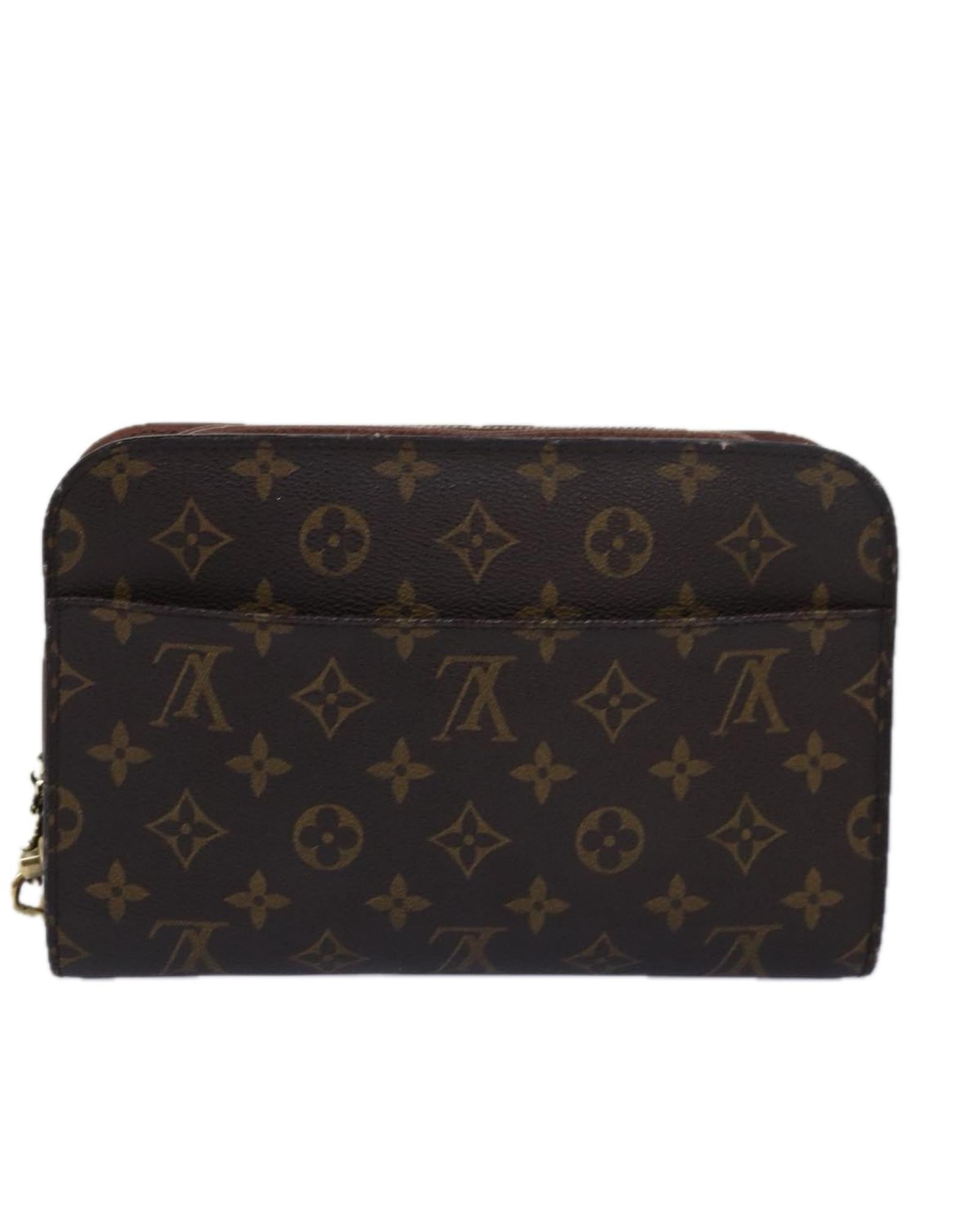 Monogram Canvas Clutch Bag with  Vintage Appeal - Handbags, Wallets & Cases - 2