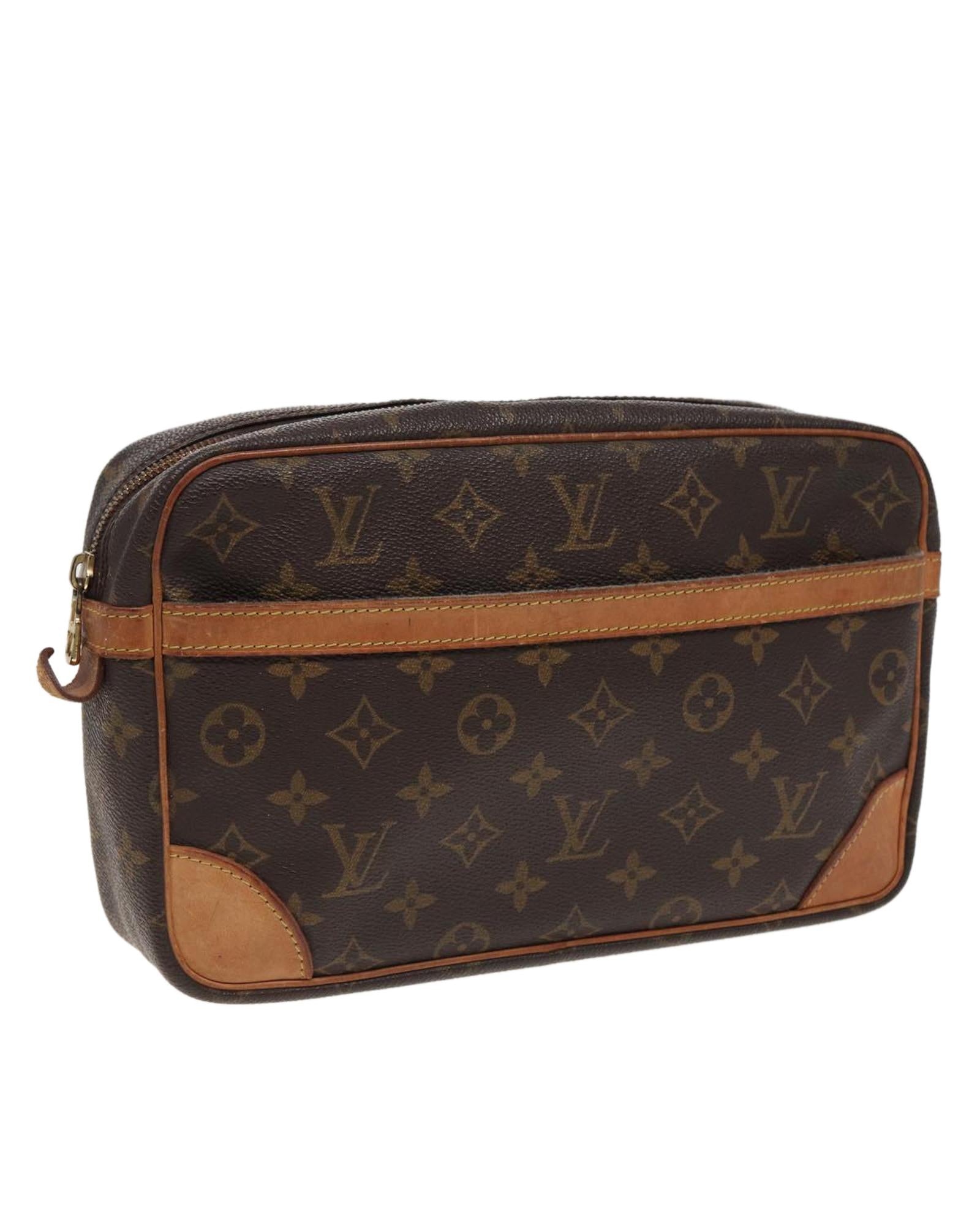 Monogram Canvas Clutch Bag with Multiple Pockets - Handbags, Wallets & Cases